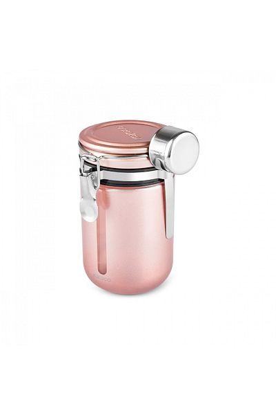Karaca Mastermaid Coffee Storage Container with Lockable Lid and Spoon 650 ml Rosegold