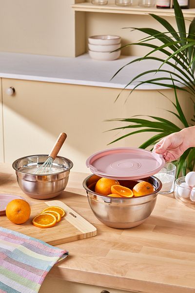 Karaca Mastermaid 2-Piece Rosegold Steel Mixing and Storage Set