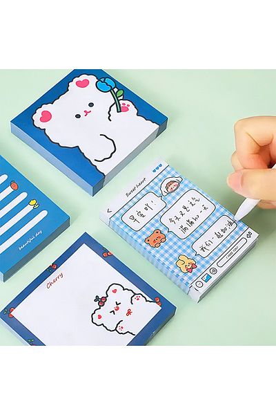 GUGUK Lovely Girl Themed Colorful Checkered Note Set