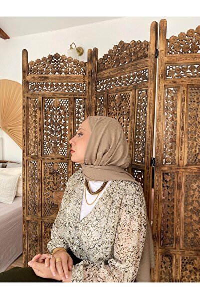 Şalland Shalland Cotton Jacquard Shawl Latte