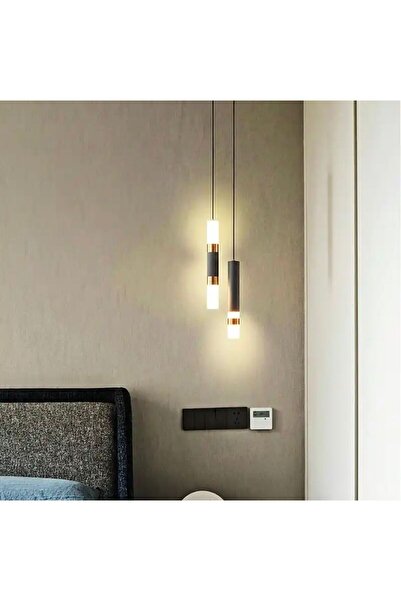 Vonalight 2'li Siyah & Bronz,Yatakbaşı,Banyo,Boru Sarkıt,lamba,led Aydınlatma,dekoratif 3000K Işık