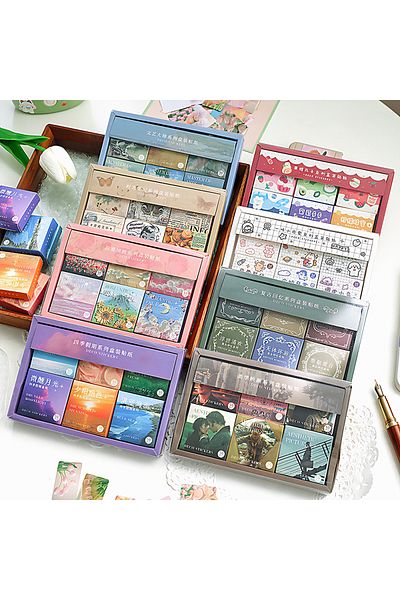 GUGUK Bullet Journal - مجموعة صندوق ملصقات تحت عنوان كرات الفركتوز مكونة من 6 قطع
