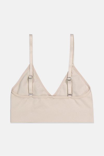 Tchibo Women Non Padded Ribbed Seamless Bustier Bra, Cream