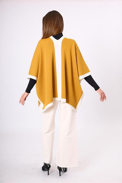 Peraluna Poncho de tricotaj pentru femei Mustard Mary