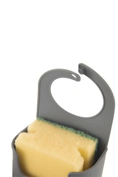 DORRY HOME Anthracite Slotted Silicone Sink Faucet and Kitchen Sponge Holder Set of 2