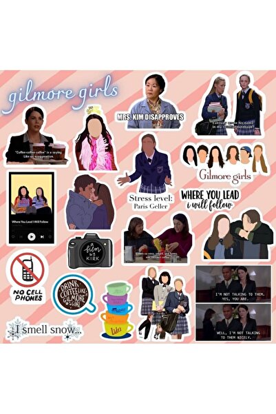 Pufidik Gilmore Girls Sticker Seti-2 | Laptop Notebook Telefon Etiket Journal
