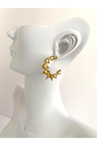 ı feel free more then ever that moment Twisted Steel Hoop Earrings