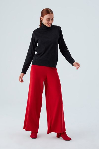 Peraluna Pulover de damă subțire cu gât Valeria Pullover - Antracit