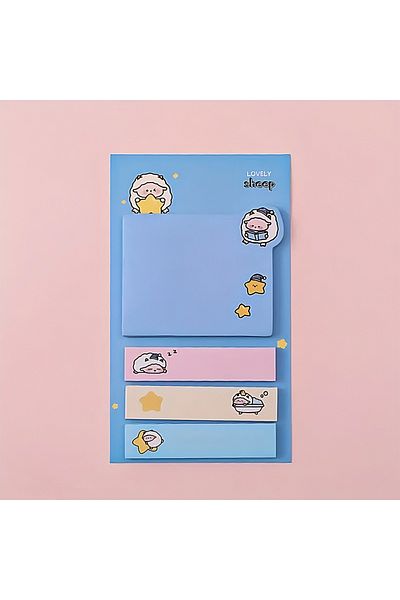 GUGUK 4 Color Blue Themed Post-It Note Set - Ggk-Mbq037