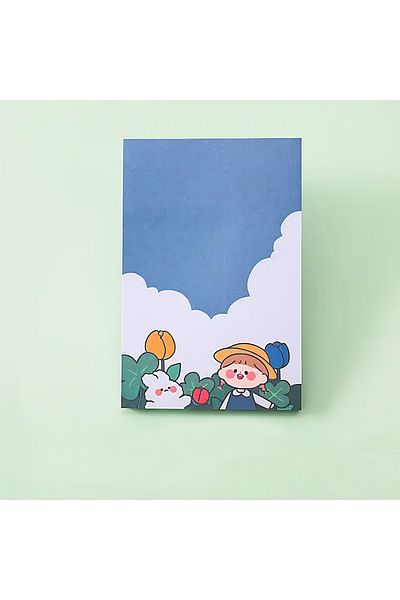 GUGUK Rabbit and Girl Themed Colorful Checkered Note Set (Ggk-Md066)