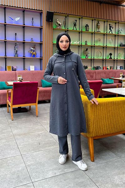 Bwest مجموعة بدلة مزدوجة من أنثراسايت Bwest