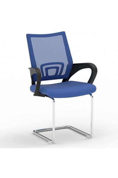 Mahmayi Sleekline Ergonomic Mesh Visitor Chair, High Back, Blue - Home & Office Comfort