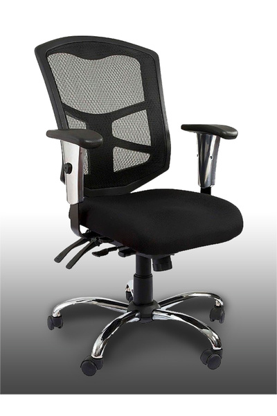 Mahmayi Ergonomic Mesh Office Chair - Medium Back, Adjustable Armrest, Breathable Black Design