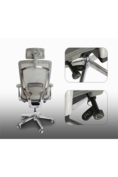 Mahmayi Silla 97729 Ergonomic High Back Office Chair - Adjustable, Grey, Modern Design
