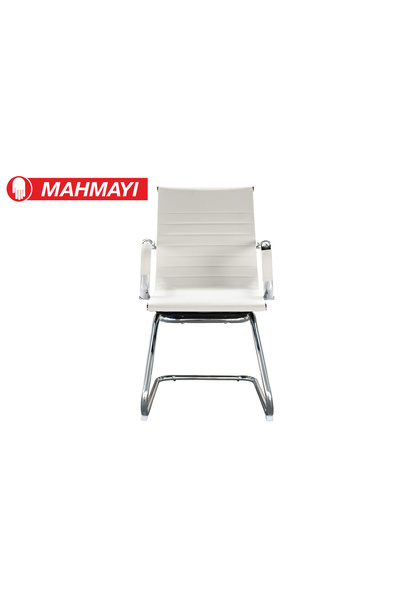 Mahmayi Ergonomic White Visitor Chair with Double Padding & Breathable Mesh - Perfect for Office & Home