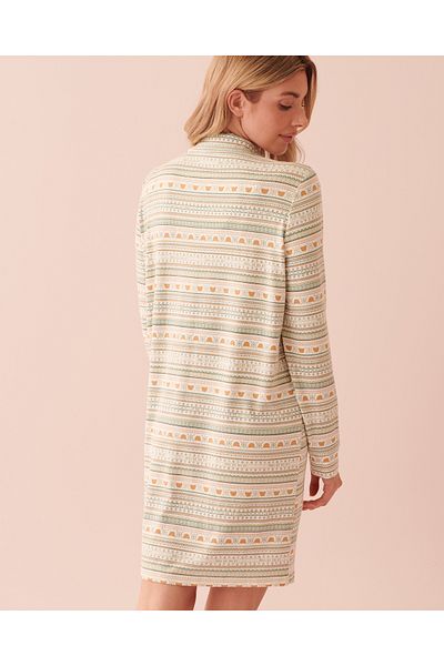 La Vie en Rose Recycled Fibers Fair Isle Long Sleeve Sleepshirt