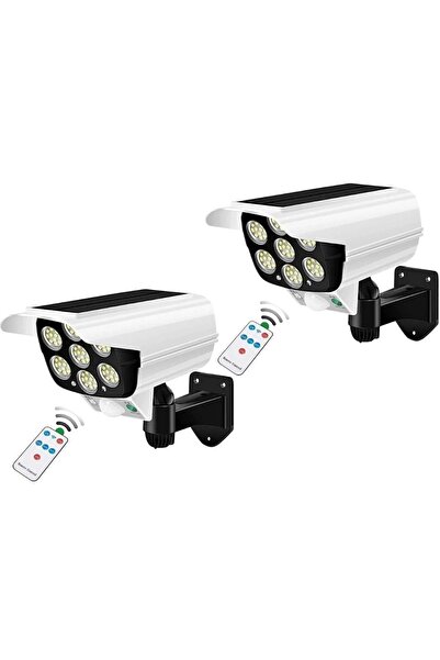 Unichrome 2 Adet Kamera Görünümlü Hareket Sensörlü Uzaktan Kumandalı Solar Ba...