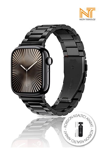 Nezih Case Apple Watch Seri 10 42mm Uyumlu Paslanmaz Çelik Klipsli Ayarlanır ...