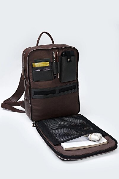 Sevinç Çanta حقيبة كمبيوتر محمول فاخرة من الجلد النباتي للجنسين - منظم جلدي