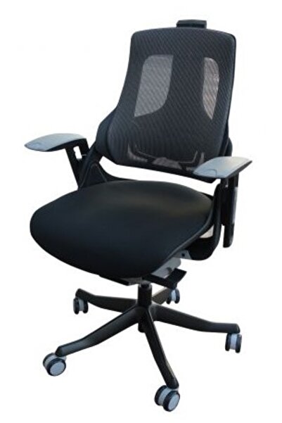 Mahmayi كرسي مكتب شبكي مريح من Robotto 608 مع دعم أسفل الظهر - ظهر متوسط، أسود