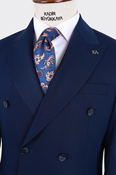 Kadir Büyükkaya Kırlangıç Yaka Kruvaze Erkek Takım Elbise-KAX1210S