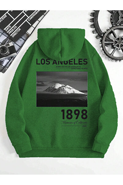 StartMore Лос Анджелис Печатно трилентово унисекс суитшърт в зелено