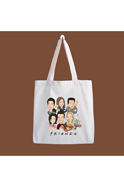 designedfy حقيبة قماش مطبوعة مقاومة للماء من فريندز، حقيبة للشاطئ