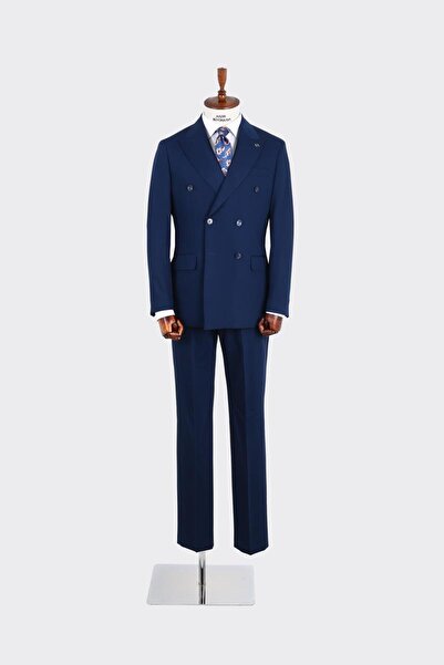 Kadir Büyükkaya Kırlangıç Yaka Kruvaze Erkek Takım Elbise-KAX1210S