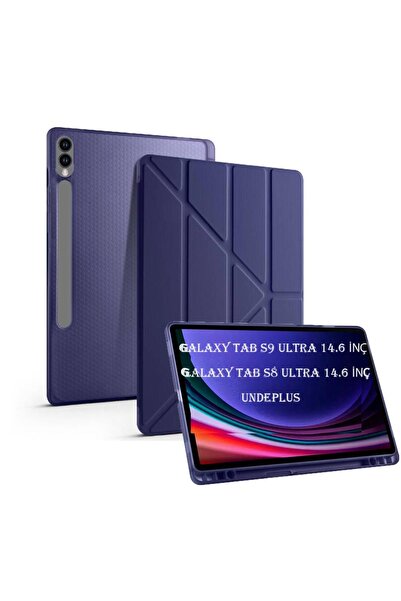 UnDePlus Samsung Galaxy Tab S10/S9/S8 Ultra 14.6inç Kılıf Kalem Bölmeli Trifo...