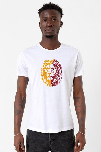 Tshirthane Κίτρινο κόκκινο λιοντάρι λευκό ανδρικό μπλουζάκι ποδηλασίας