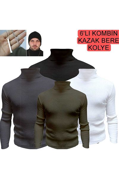 EMKA GİYİM Колие от 6 комбинирани поло яка и барета