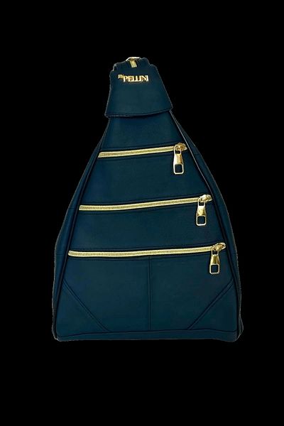 By Pellini Batoh s popruhem Monkey Model Navy Blue – 100% pravá kůže, spousta přihrádek