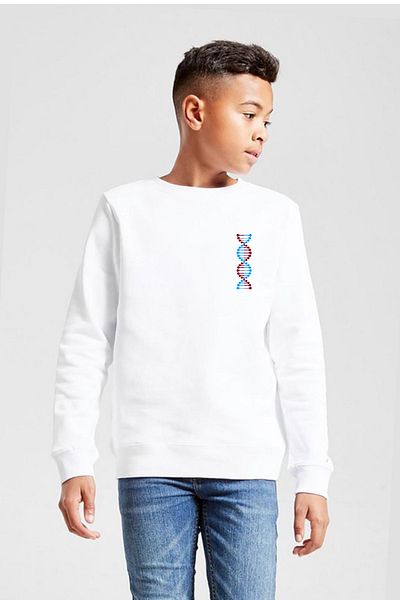 Tshirthane Παιδικό φούτερ Claret Red Blue Dna White 2ip