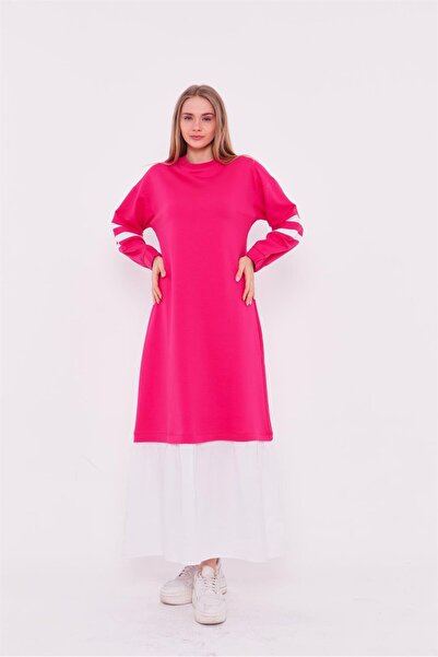 Bwest Αθλητικό φόρεμα Gupse Sleeves με ριγέ φούστα - 71079.025 - Φούξια