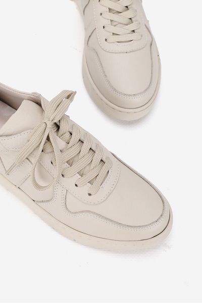 TUNAELLİ PANTOFI OXFORD CU TALPA PLATĂ, PIELE VERITĂ BEJ, NUMĂRUL 36-41