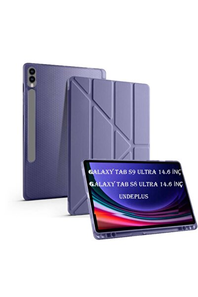 UnDePlus Galaxy Tab S10/S9/S8 Ultra 14.6inç Kılıf Uyumlu Kalem Bölmeli Trifol...