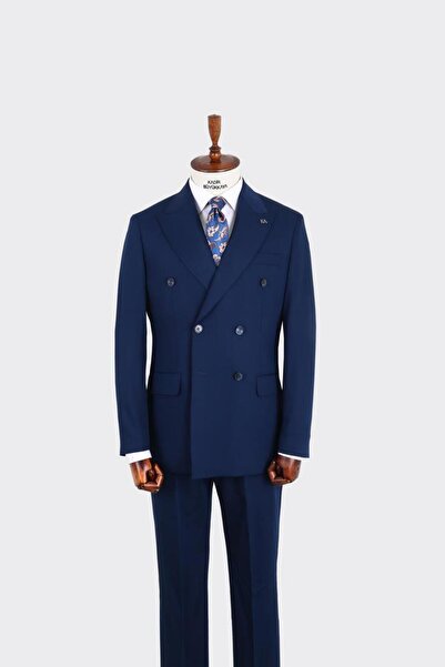 Kadir Büyükkaya Kırlangıç Yaka Kruvaze Erkek Takım Elbise-KAX1210S