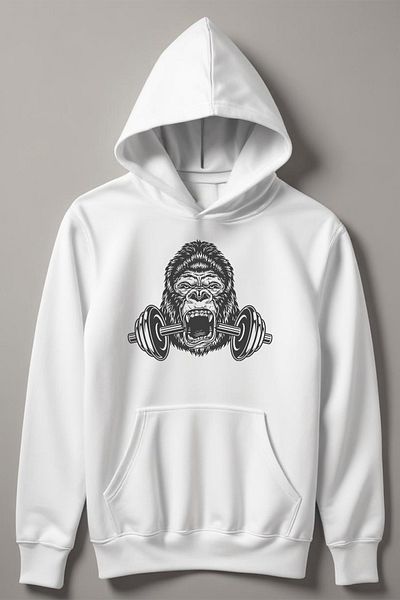MYADA Hanorac pentru copii cu glugă cu imprimeu Strong King Gorilla 12482