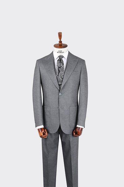 Kadir Büyükkaya Swallow Collar Pleated Men's Suit-Kax1303S