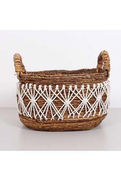 Mylamp 34x31x28 cm Φυσικό Abaka Λεπτομερές Οβάλ Καλάθι Ürgüp - M