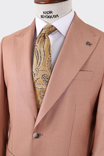 Kadir Büyükkaya Kırlangıç Yaka Pileli Erkek Takım Elbise-KAX1303S