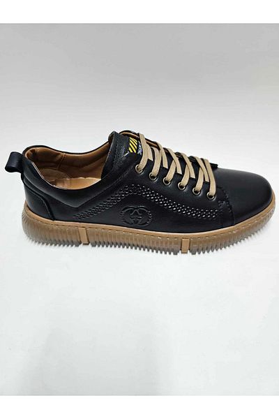 Luis Figo Genuine Leather Number 38-39 Lace-Up Black Skin Men's Shoes