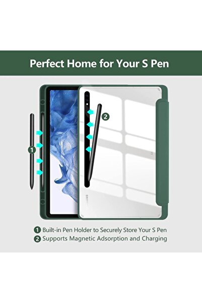 UnDePlus Samsung Galaxy Tab S9 Fe Plus/s10 Plus/s9 Plus Kılıf Grafiti Şeffaf Kalem Bölmeli X610-16-810-18 X82