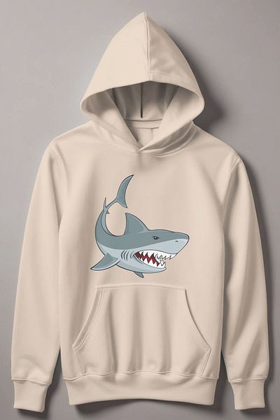 MYADA Παιδικό φούτερ με κουκούλα Shark Printed 12490