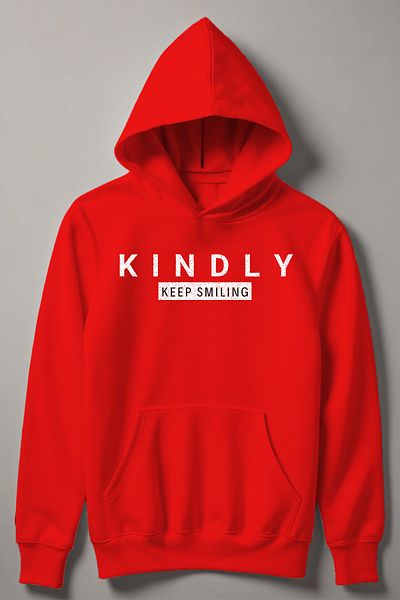 MYADA Детски суитшърт с качулка и щампа Kindly Keep Smiling 20547