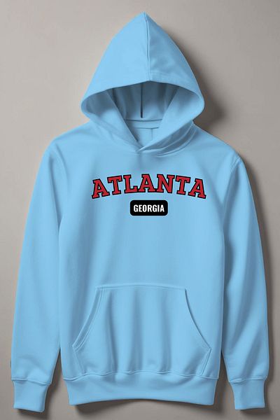 MYADA Hanorac cu glugă pentru copii cu imprimeu Atlanta Georgia - 12442
