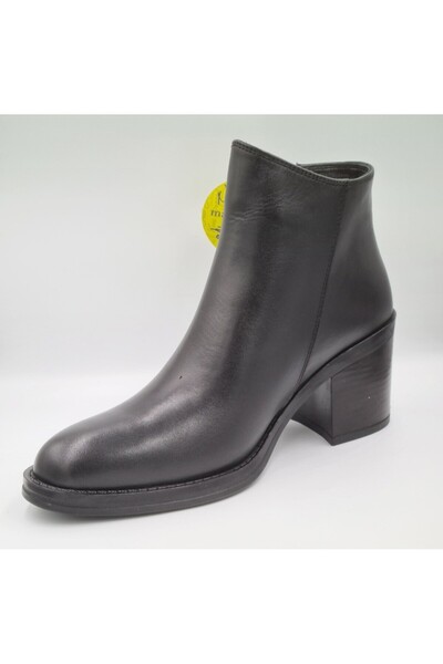 Mammamia D24KB-1885 Μαύρο Γνήσιο Δερμάτινο Θερμικό Εσωτερικό Φόδρα Πλαϊνό Φερμουάρ με τακούνι (7cm) Γυναικείες Κλασικές Μπότες