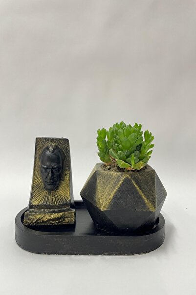 puridadesign Atatürk Büstü Kalemlik Seti, Hediyelik Set, Dekoratif Masaüstü Seti