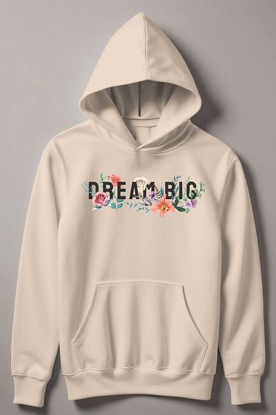 MYADA Flowers Dream Big Printed Hooded Children's Sweatshirt 12767
