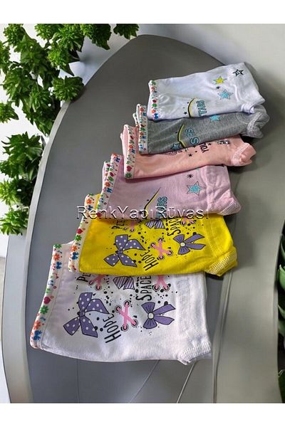 RENK YAPI RÜYASI 6 bucăți de slip boxer sănătoși din bumbac 94% pentru fete